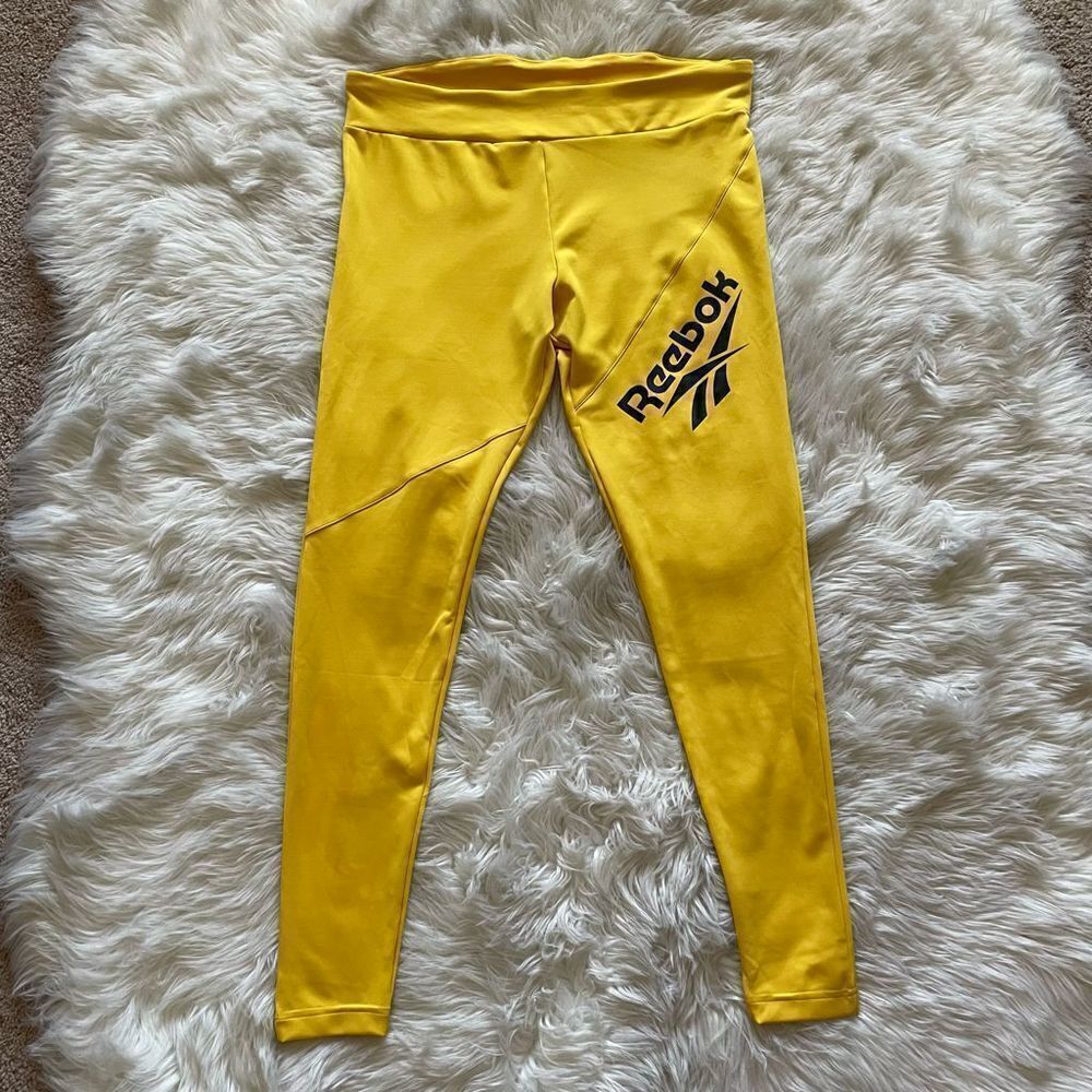 NWT Reebok Classic Vector Leggings Yellow Lost and Found Collection Size Large - Picture 2 of 5